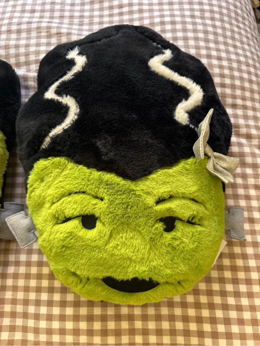 Plush Frankenstein Monster Pillows - Green and Black